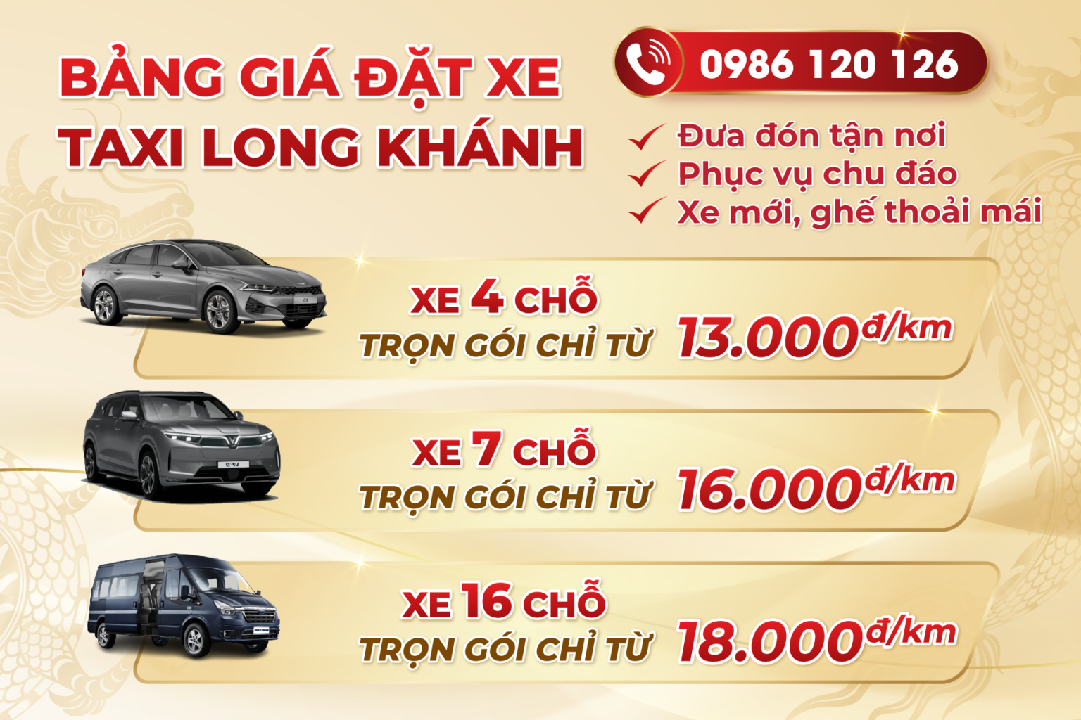 bảng giá taxi